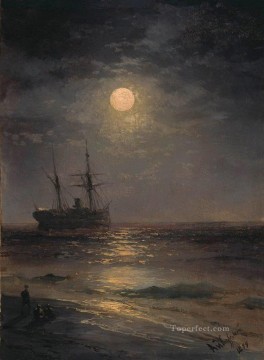  1899 Oil Painting - Ivan Aivazovsky lunar night 1899 Seascape